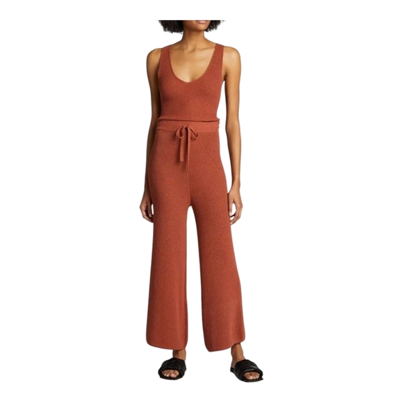 A.L.C Martell Knit Flared Pants Size Large Amber - Picture 2 of 12